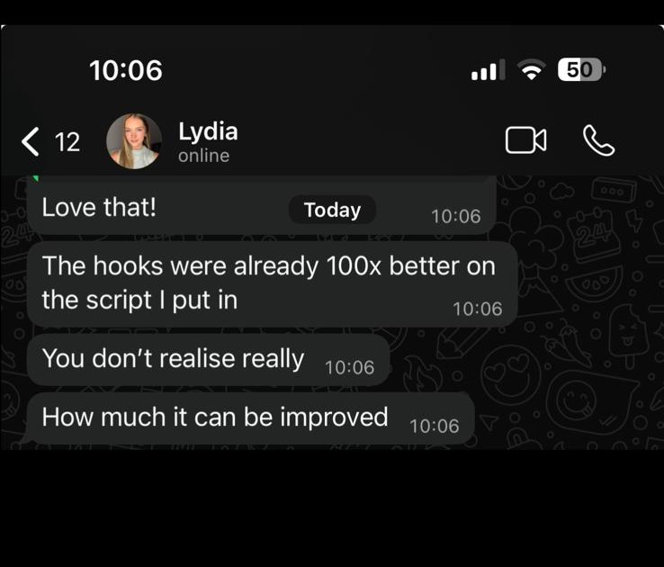 Lydia — script feedback